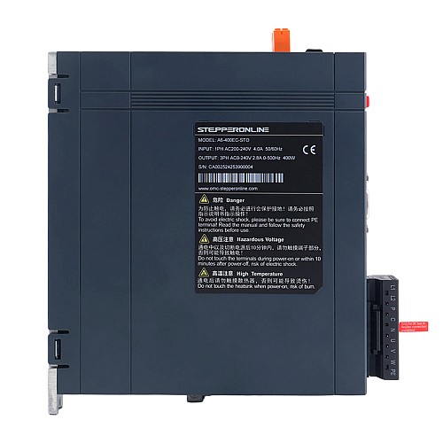 Комплект серводвигателя переменного тока EtherCAT серии A6 400Вт STO Safe Torque Off 3000об/мин 1,27Нм с тормозом Абсолютный энкодер 17 бит IP67 - A6-EC400H2B1-M17-STO | StepperOnline
