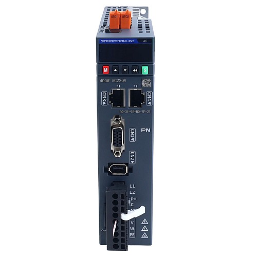 Комплект серводвигателя переменного тока PROFINET серии A6 400Вт STO Safe Torque Off 3000об/мин 1,27Нм с тормозом Абсолютный энкодер 17 бит IP67 - A6-PN400H2B1-M17-STO | StepperOnline