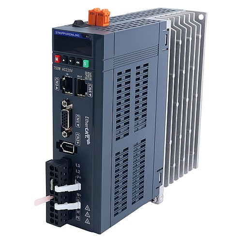 Комплект серводвигателя переменного тока EtherCAT серии A6 750Вт STO Safe Torque Off 3000об/мин 2,39Нм Абсолютный энкодер 17 бит IP67 - A6-EC750H2A1-M17-STO | StepperOnline