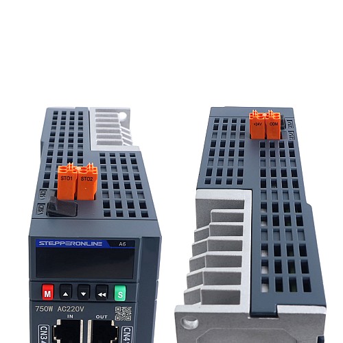 Комплект серводвигателя переменного тока EtherCAT серии A6 750Вт STO Safe Torque Off 3000об/мин 2,39Нм Абсолютный энкодер 17 бит IP67 - A6-EC750H2A1-M17-STO | StepperOnline