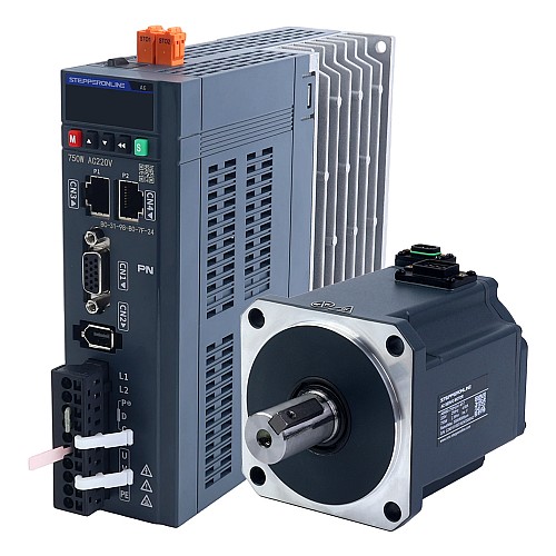 Комплект серводвигателя переменного тока PROFINET серии A6 750Вт STO Safe Torque Off 3000об/мин 2,39Нм Абсолютный энкодер 17 бит IP67 - A6-PN750H2A1-M17-STO | StepperOnline