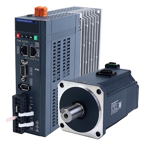 Комплект серводвигателя переменного тока PROFINET серии A6 750Вт STO Safe Torque Off 3000об/мин 2,39Нм с тормозом Абсолютный энкодер 17 бит IP67 - A6-PN750H2B1-M17-STO | StepperOnline