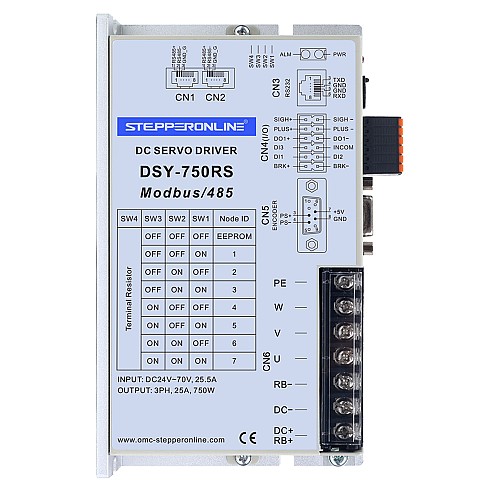 Серводвигатель постоянного тока серии DSY 750 Вт RS485, 24–70 В постоянного тока, 2,39 Н·м, 3000 об/мин, 17-битный инкрементальный энкодер, класс защиты IP65 Серводвигатель постоянного тока серии DSY 750 Вт RS485, 24–70 В постоянного тока, 2,39 Н·м, 3000 об/мин, 17-битный инкрементальный энкодер, класс защиты IP65