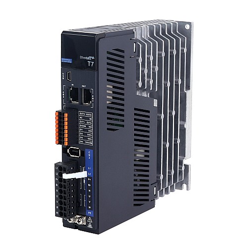 Комплект серводвигателя переменного тока серии T7 EtherCAT 400 Вт, 3000 об/мин, 1,27 Нм, 23-битный энкодер, IP67