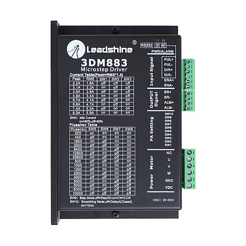 Трехфазный цифровой шаговый драйвер Leadshine 0,5–8,3 А, 20–80 В постоянного тока для шаговых двигателей Nema 23, 24, 34