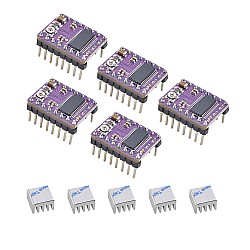 Модуль драйвера шагового двигателя DRV8825 с радиатором для 3D-принтера Reprap (упаковка из 5 шт.)
