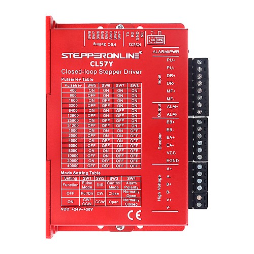 Шаговый драйвер с замкнутым контуром Y Series V2.0 0-7.0A 24-50VDC для шаговых двигателей Nema 17, 23, 24 - CL57Y-V20 | StepperOnline