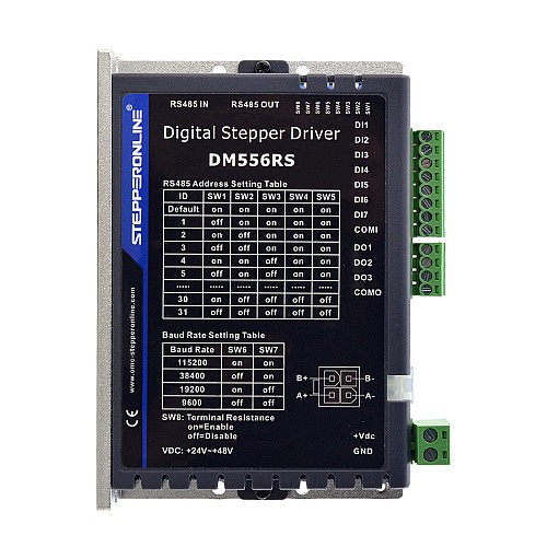 Драйвер шагового двигателя Modbus RS485 0,1–5,6 А 24–48 В постоянного тока для шагового двигателя Nema 17, 23, 24