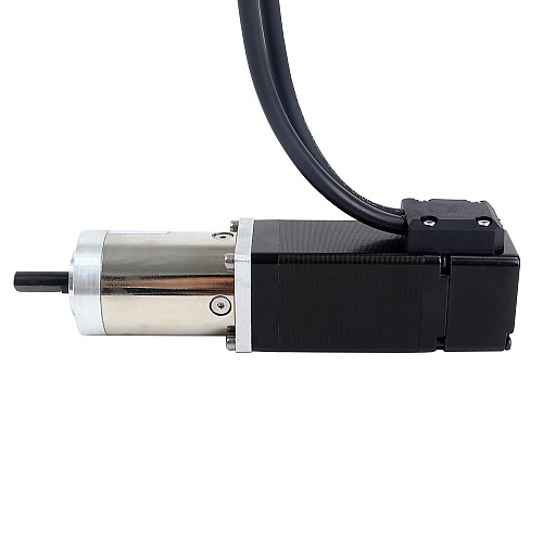 Шаговый двигатель Nema 11 с редуктором замкнутого контура, длина 51 мм, передаточное отношение 51:1, энкодер 1000 имп/об (4000 имп/об)