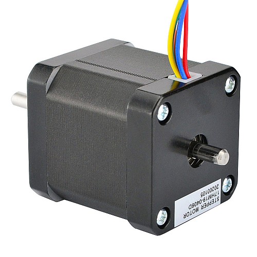 Двойной вал Nema 17, однополярный, 0,9 градуса, 32 Н·см (45,3 унций·дюйма), 0,4 А, 42 x 42 x 48 мм, 6 проводов