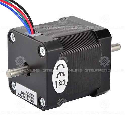 Двухвальный Nema 17, биполярный, 1,8 градуса, 44 Н·см (62,3 унции·дюйма), 1,68 А, 42 x 42 x 48 мм, 4 провода