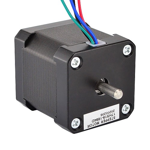 Двухвальный Nema 17, биполярный, 1,8 градуса, 44 Н·см (62,3 унции·дюйма), 1,68 А, 42 x 42 x 48 мм, 4 провода