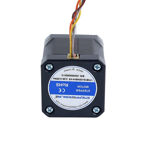 Высокотемпературный шаговый двигатель Nema 17 55Ncm(77,93oz.in) 80mm Вал типа D Φ5mm Класс изоляции H 180C - 17HS19-2504S-H-V5 | StepperOnline