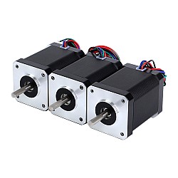 3 шаговых двигателя Nema 17 серии E, 1,8 градуса, 60 Н·см (84,97 унций·дюйма), 2,1 А, 42 x 42 x 60 мм, 4 провода